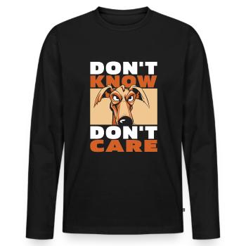 Greyhound Greyhound Drôle Ne Pas Savoir Ne Pas S’En Souci - T-shirt manches longues Premium bio Homme - noir - Devant - Nico (187cm)
