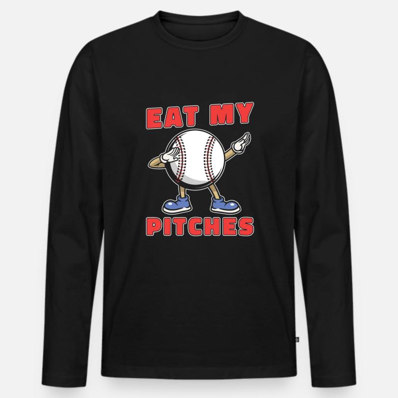 Baseball - Männer Premium Bio Langarmshirt - Schwarz