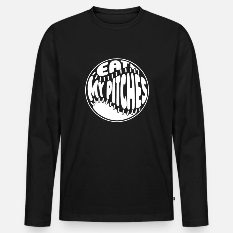 Baseball Witzig - Männer Premium Bio Langarmshirt - Schwarz