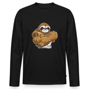 Sloth I Love Dad - Men's Premium Organic Long Sleeve Shirt - black - Front - Nico (187cm)