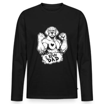 Labrador I Love Dad - Männer Premium Bio Langarmshirt - Schwarz - Vorne - Nico (187cm)