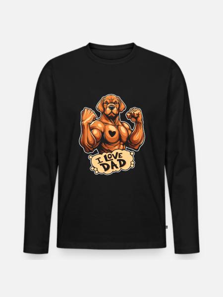 Labrador I Love Dad - Men's Premium Organic Long Sleeve Shirt - black