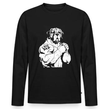 Bernhardiner I Love Dad - Männer Premium Bio Langarmshirt - Schwarz - Vorne - Nico (187cm)