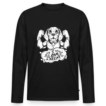 Beagle I Love Dad - Männer Premium Bio Langarmshirt - Schwarz - Vorne - Nico (187cm)