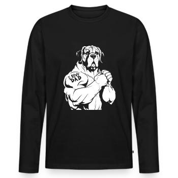 Bernhardiner I Love Dad - Männer Premium Bio Langarmshirt - Schwarz - Vorne - Nico (187cm)
