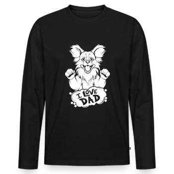 Papillon I Love Dad - Männer Premium Bio Langarmshirt - Schwarz - Vorne - Nico (187cm)