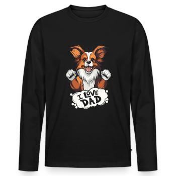 Papillon I Love Dad - Männer Premium Bio Langarmshirt - Schwarz - Vorne - Nico (187cm)