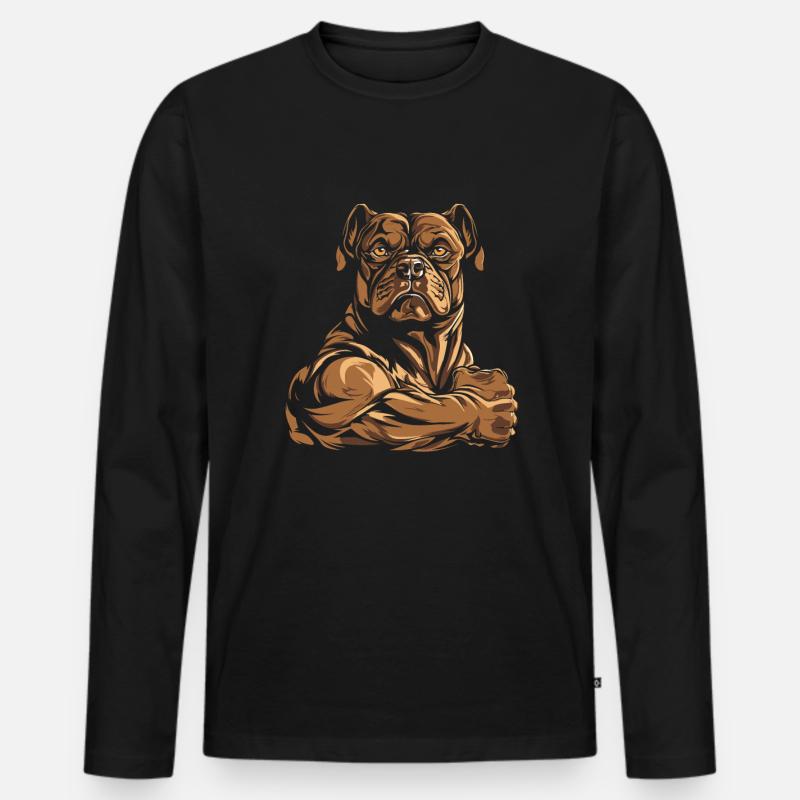 American Bully Cool - Männer Premium Bio Langarmshirt - Schwarz