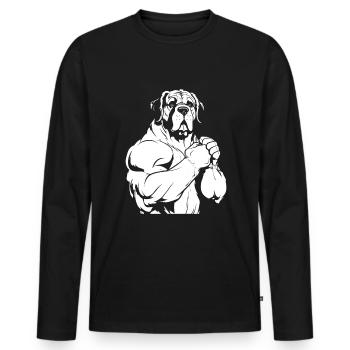 Saint Bernard - Men's Premium Organic Long Sleeve Shirt - black - Front - Nico (187cm)