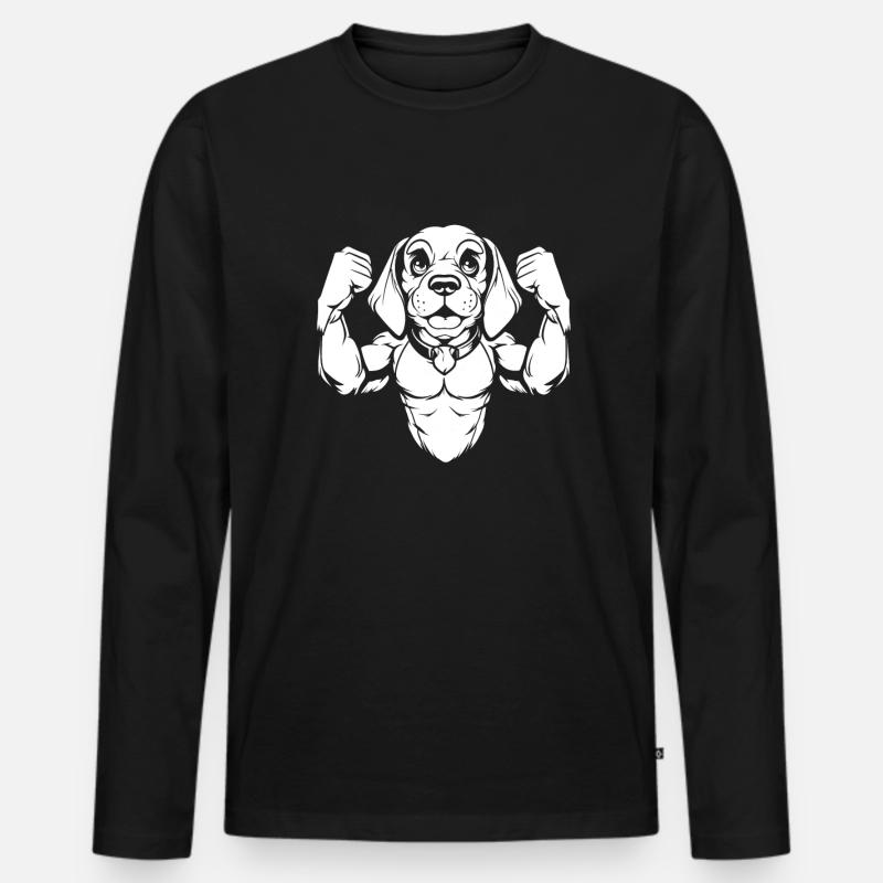 Beagle - Männer Premium Bio Langarmshirt - Schwarz