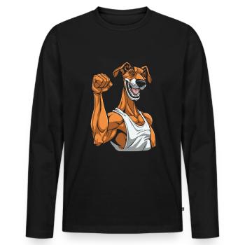 Greyhound Greyhound Funny - Men's Premium Organic Long Sleeve Shirt - black - Front - Nico (187cm)