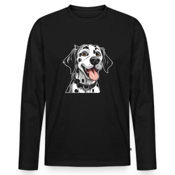 Dalmatian - Men's Premium Organic Long Sleeve Shirt - black - Front - Nico (187cm)