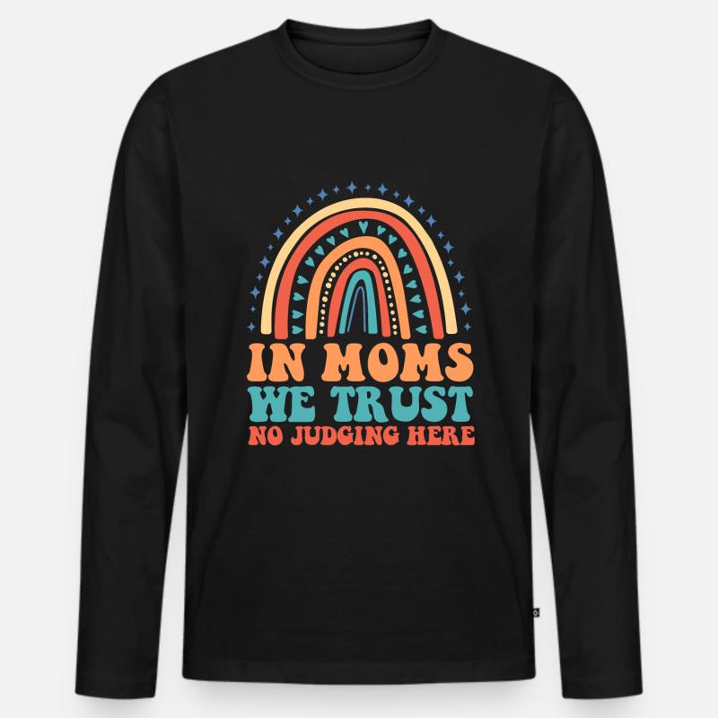 Mama Mutter Unterstützung Der Mutter - Männer Premium Bio Langarmshirt - Schwarz
