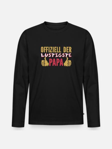 Vater Papa Funniest Dad - Men's Premium Organic Long Sleeve Shirt - black