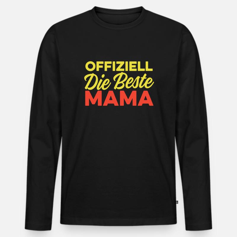 Mama Mutter Best Mom - Männer Premium Bio Langarmshirt - Schwarz