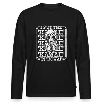 Anime Manga Unheimlich Nett - Männer Premium Bio Langarmshirt - Schwarz - Vorne - Nico (187cm)