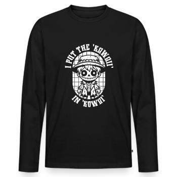 Anime Manga Unheimlich Nett - Männer Premium Bio Langarmshirt - Schwarz - Vorne - Nico (187cm)