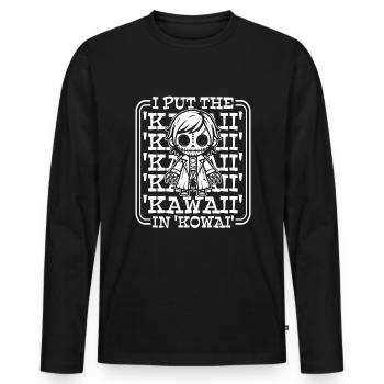 Anime Manga Unheimlich Nett - Männer Premium Bio Langarmshirt - Schwarz - Vorne - Nico (187cm)