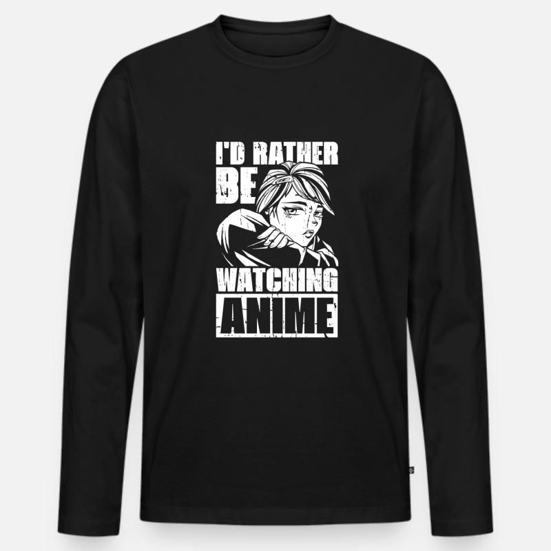 Anime Manga - Männer Premium Bio Langarmshirt - Schwarz