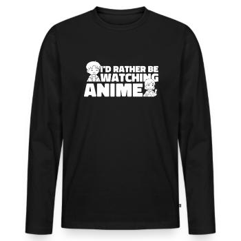 Anime Manga - Men's Premium Organic Long Sleeve Shirt - black - Front - Nico (187cm)