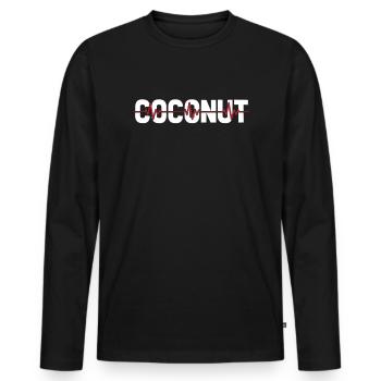 Coconut Coconut ECG Heartbeat - Men's Premium Organic Long Sleeve Shirt - black - Front - Nico (187cm)