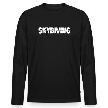 Parachutiste Parachutisme - T-shirt manches longues Premium bio Homme - noir - Devant - Nico (187cm)