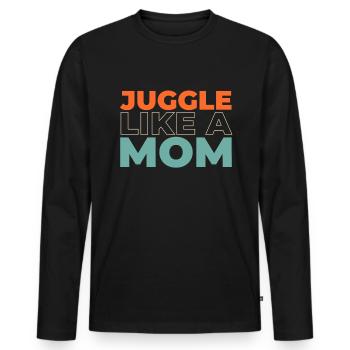 Mom Mom - Men's Premium Organic Long Sleeve Shirt - black - Front - Nico (187cm)