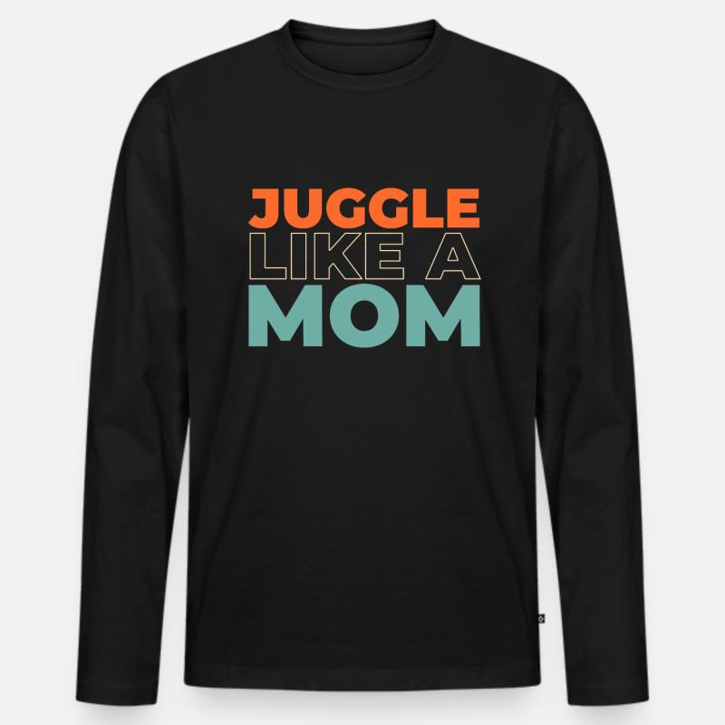 Mama Mutter - Männer Premium Bio Langarmshirt - Schwarz