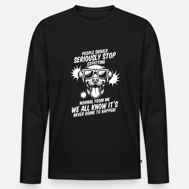 Labrador - Männer Premium Bio Langarmshirt - Schwarz