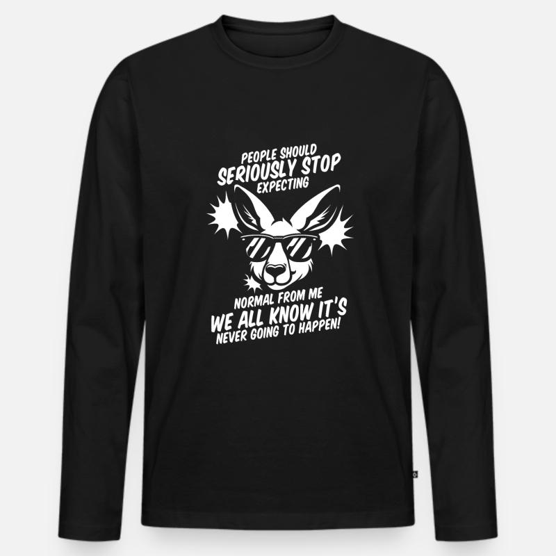 Känguru - Männer Premium Bio Langarmshirt - Schwarz