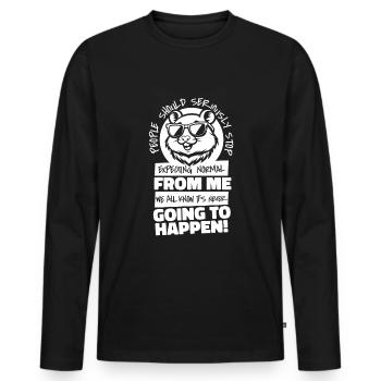 Hamster Hamster doré - T-shirt manches longues Premium bio Homme - noir - Devant - Nico (187cm)
