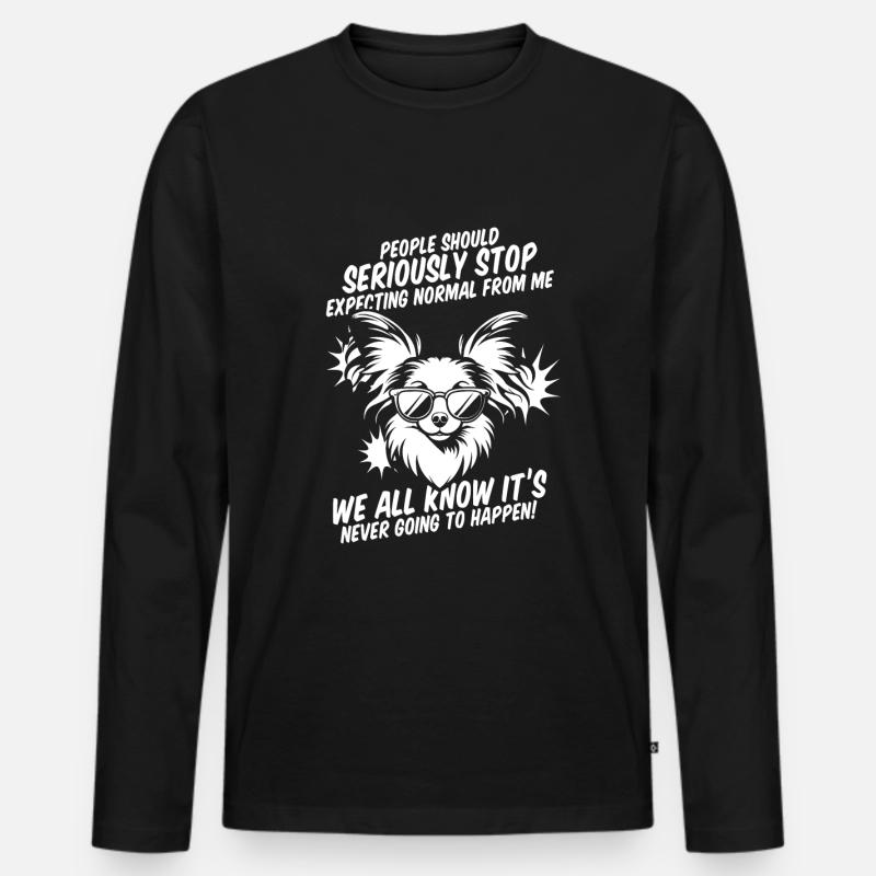Papillon - Männer Premium Bio Langarmshirt - Schwarz