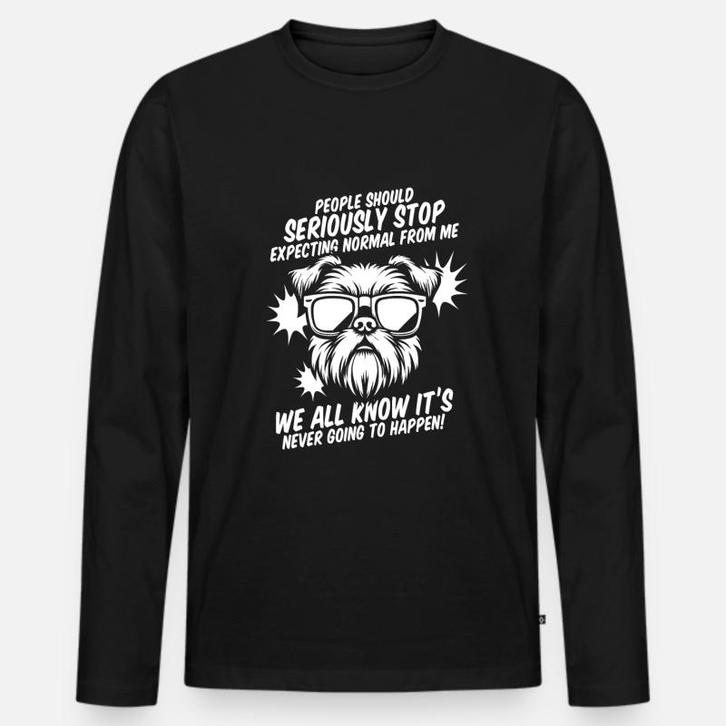 Brussels Griffon - Männer Premium Bio Langarmshirt - Schwarz