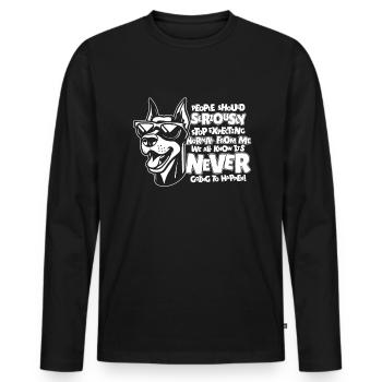 Doberman - Men's Premium Organic Long Sleeve Shirt - black - Front - Nico (187cm)