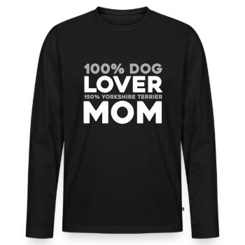 Yorkshire Terrier - Men's Premium Organic Long Sleeve Shirt - black - Front - Nico (187cm)