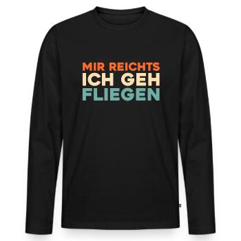 Flight Attendant Stewardess - Men's Premium Organic Long Sleeve Shirt - black - Front - Nico (187cm)