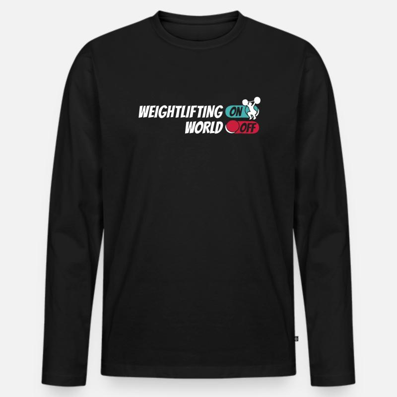 Gewichtheben Gewichtheber - Männer Premium Bio Langarmshirt - Schwarz