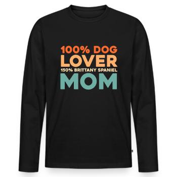 Brittany Spaniel - Men's Premium Organic Long Sleeve Shirt - black - Front - Nico (187cm)