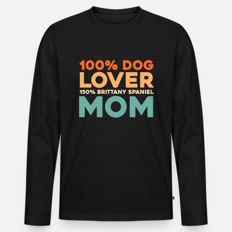 Brittany Spaniel - Männer Premium Bio Langarmshirt - Schwarz