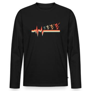 Rythme cardiaque de l’ECG de paintball - T-shirt manches longues Premium bio Homme - noir - Devant - Nico (187cm)