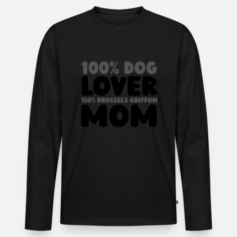 Brussels Griffon - Männer Premium Bio Langarmshirt - Schwarz