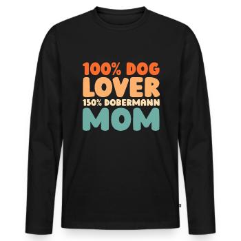 Doberman - Men's Premium Organic Long Sleeve Shirt - black - Front - Nico (187cm)