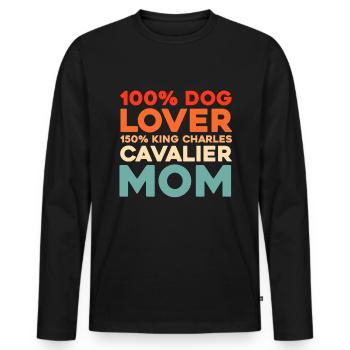 King Charles Cavalier - Männer Premium Bio Langarmshirt - Schwarz - Vorne - Nico (187cm)