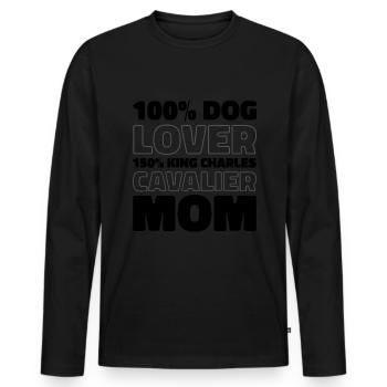 King Charles Cavalier - Männer Premium Bio Langarmshirt - Schwarz - Vorne - Nico (187cm)