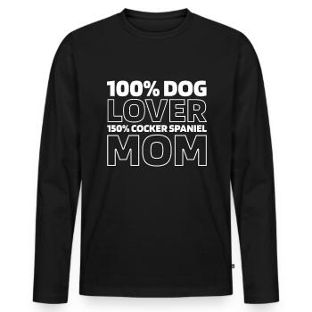 Cocker Épagneul - T-shirt manches longues Premium bio Homme - noir - Devant - Nico (187cm)