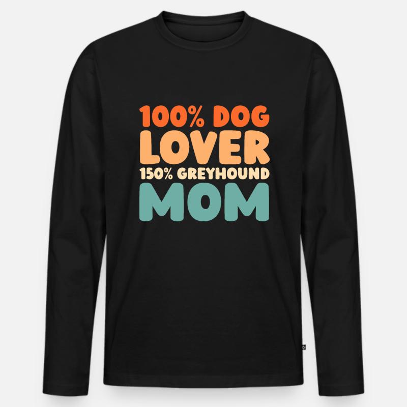 Greyhound Windhund - Männer Premium Bio Langarmshirt - Schwarz