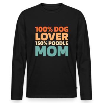 Poodle - Men's Premium Organic Long Sleeve Shirt - black - Front - Nico (187cm)