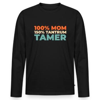 Mom Mom - Men's Premium Organic Long Sleeve Shirt - black - Front - Nico (187cm)