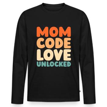 Mom Mom - Men's Premium Organic Long Sleeve Shirt - black - Front - Nico (187cm)