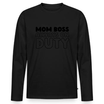 Mom Mom - Men's Premium Organic Long Sleeve Shirt - black - Front - Nico (187cm)